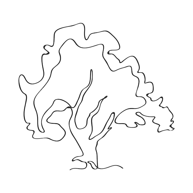 The tree continues line art drawing vector art