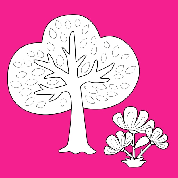 Tree digital stamp for creative design