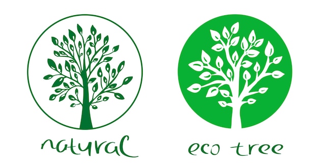 Tree for eco theme logo.Tree of life logo design inspiration isolated on white background.