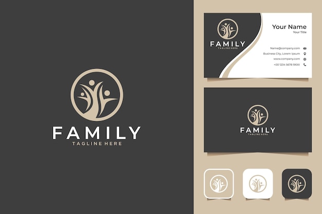 Tree family logo design and business card