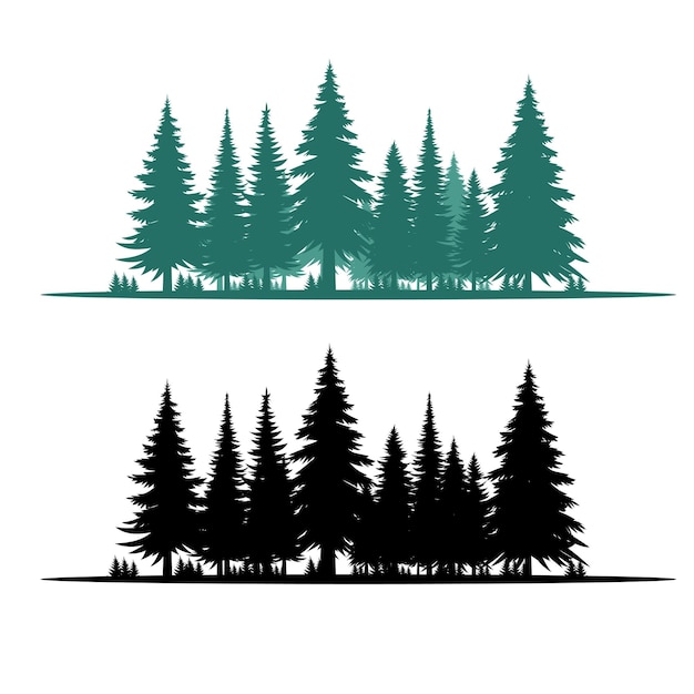 Tree forest vector art illustration