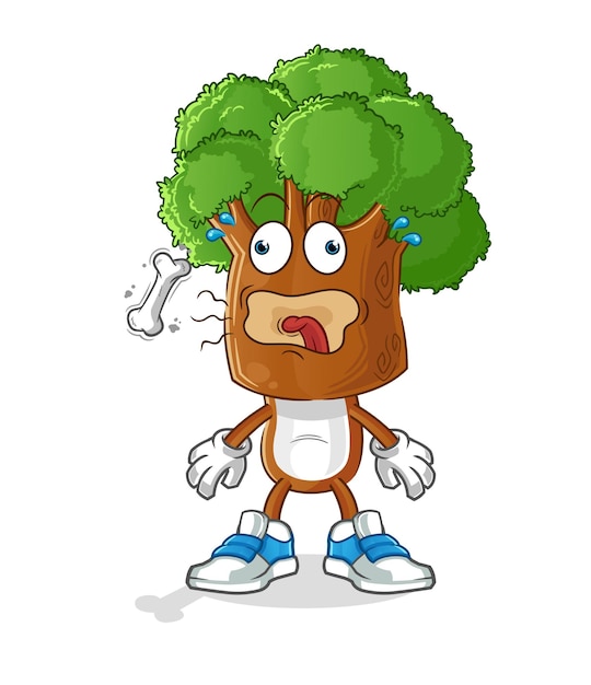 Tree head cartoon burp mascot. cartoon vector