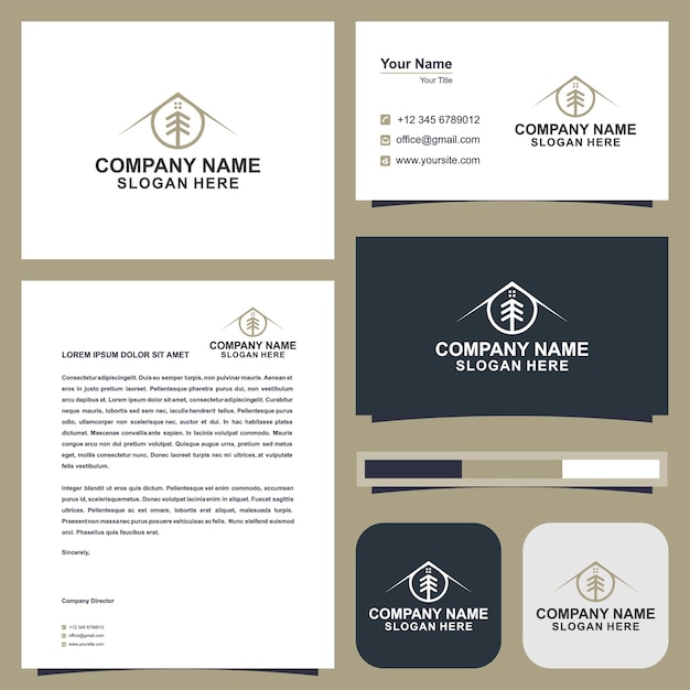 tree home  logo and business card