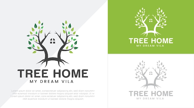 Tree House Logo design vector template