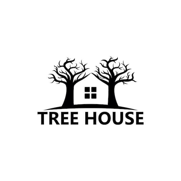 Tree House Logo Template Design Vector, Emblem, Design Concept, Creative Symbol, Icon