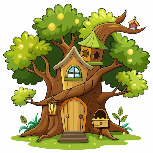 Vector tree house vector illustration