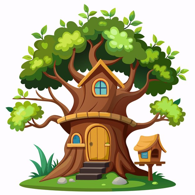 Vector tree house vector illustration