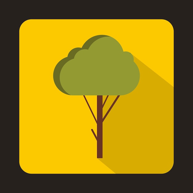 Tree icon in flat style with long shadow Plants and nature symbol