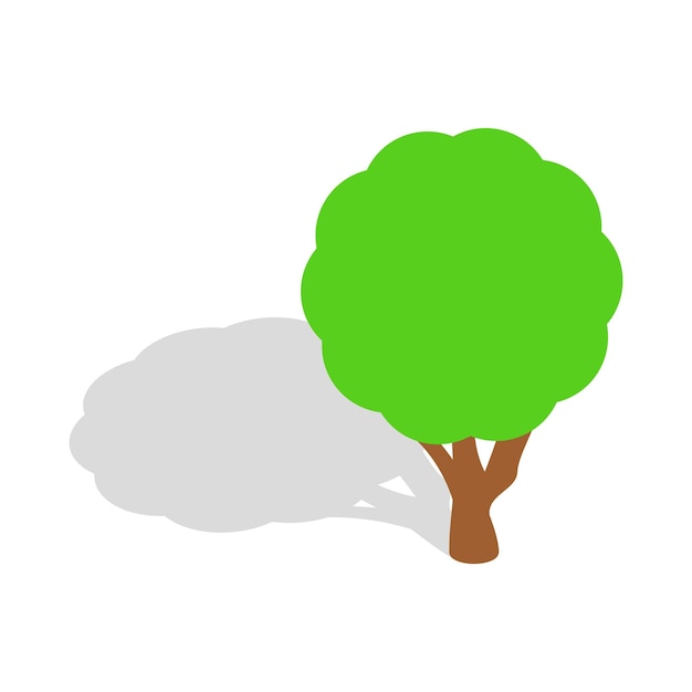 Tree icon in isometric 3d style isolated vector illustration