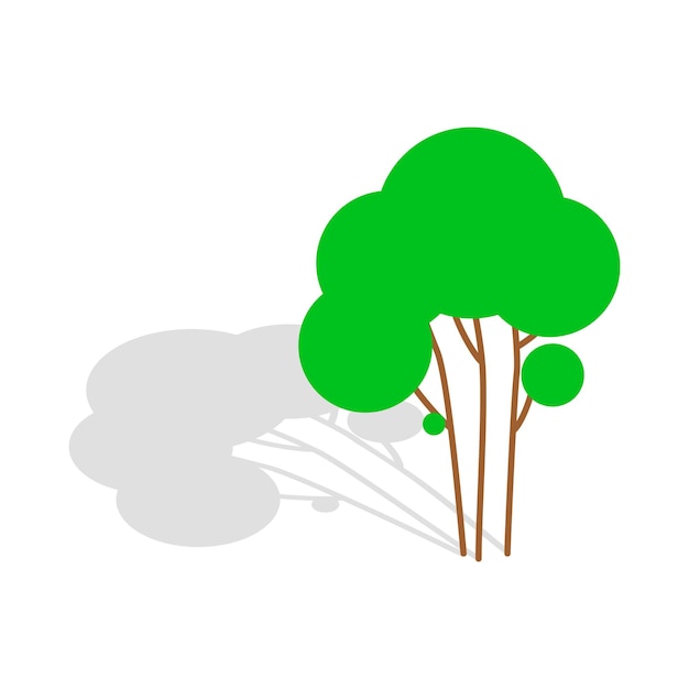 Tree icon in isometric 3d style isolated vector illustration