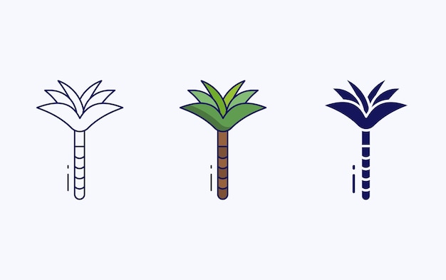 Tree icon, line and glyph vector illustration