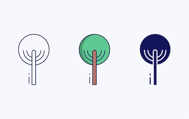 Tree icon, line and glyph vector illustration