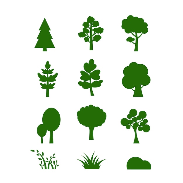 tree icon set collection vector illustration