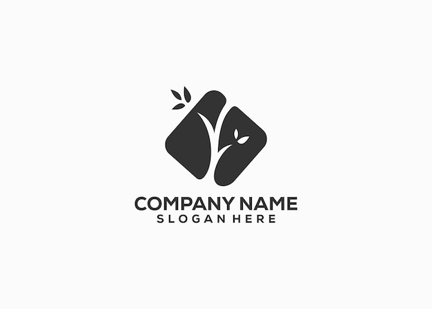 tree leaf company name logo illustration