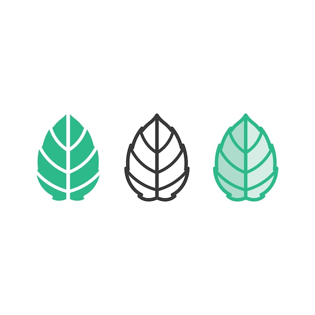 Tree leaf vector and green logo design friendly concept