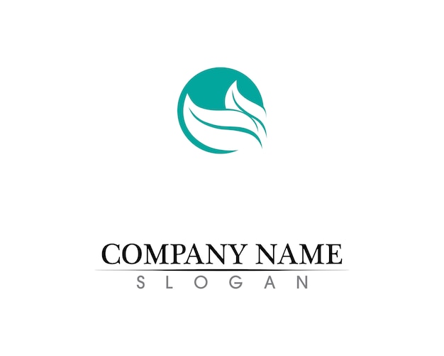 Tree leaf vector logo design, eco-friendly concept.