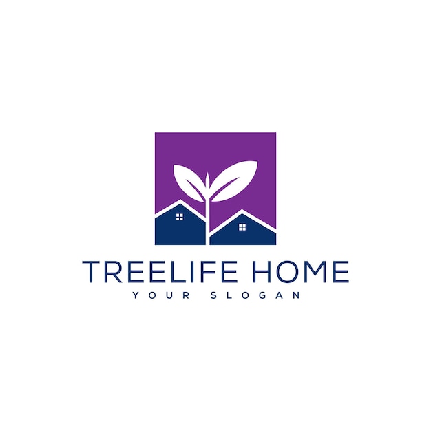 Tree life home design premium vector