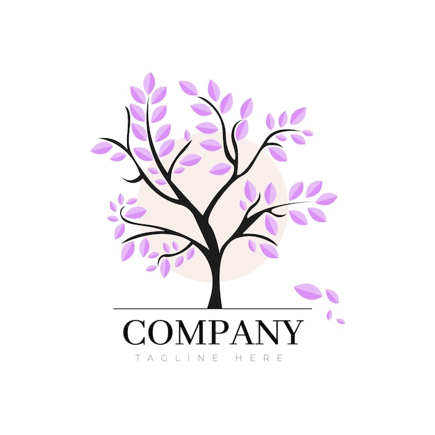 Tree life logo with violet leaves