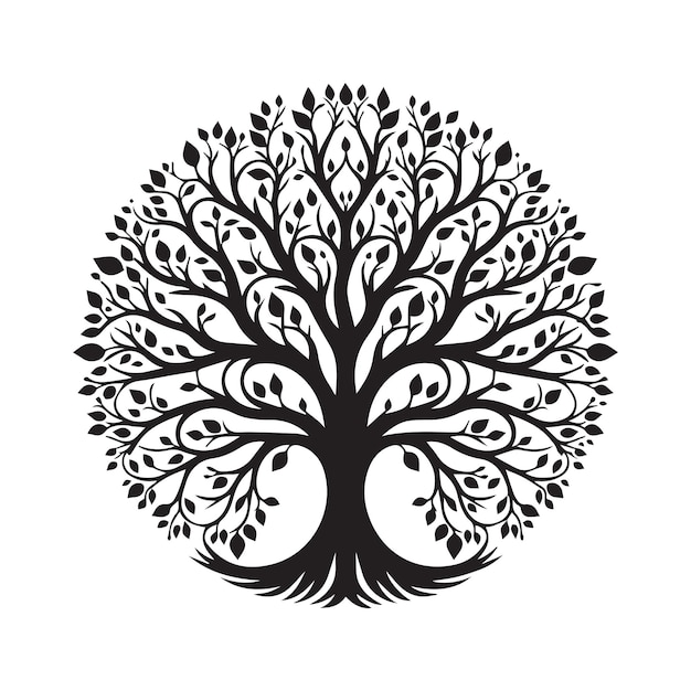 Tree of Life silhouette vector illustration