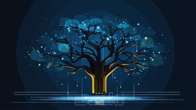 Vector the tree of life with the words love on the screen