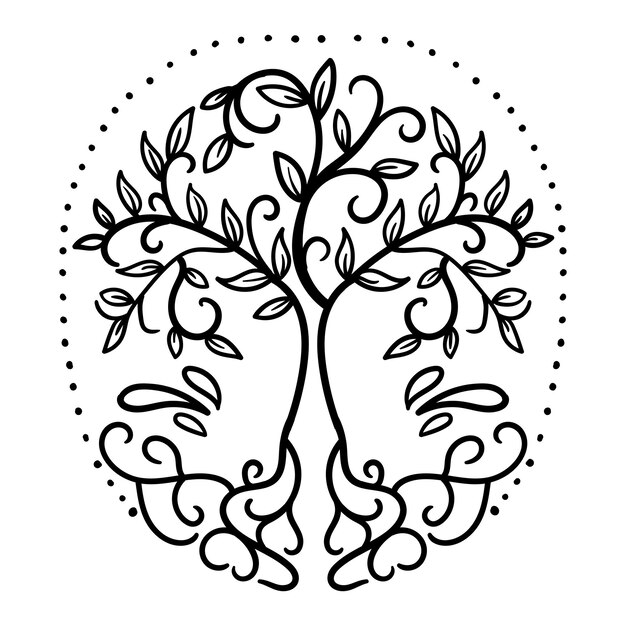 Vector tree of life yggdrasil vector