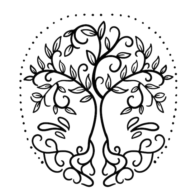 Vector tree of life yggdrasil vector