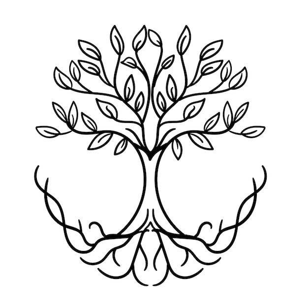 Vector tree of life yggdrasil vector