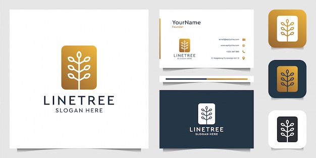 Tree line art   in modern style. Suit for brand, decoration, spa, , health, advertising, and business card