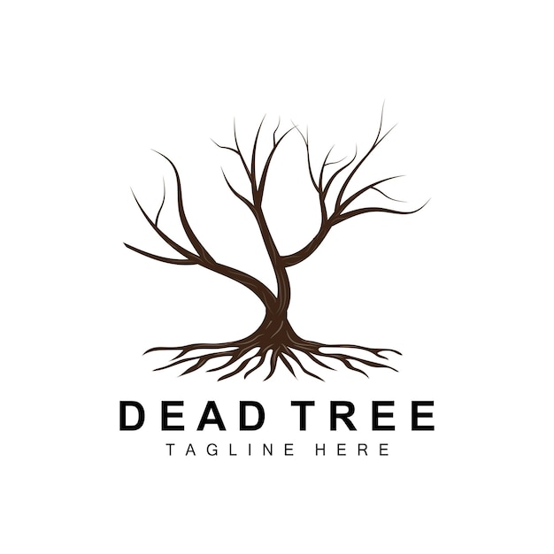 Tree Logo Design Dead Tree Illustration Wild Tree Cutting Global Warming Vector Earth Drought Produc