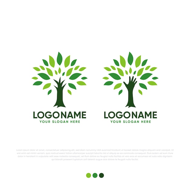 Tree logo design premium vector