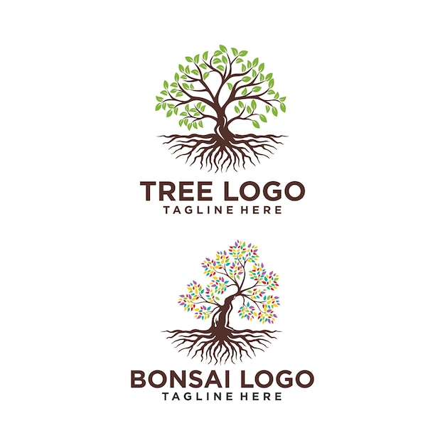 tree logo design silhouette vector