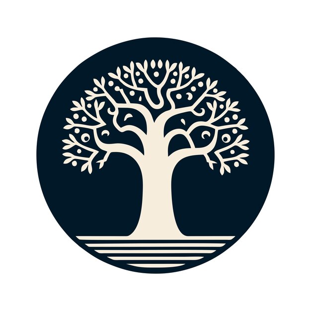 tree logo flat vector design in vintage style