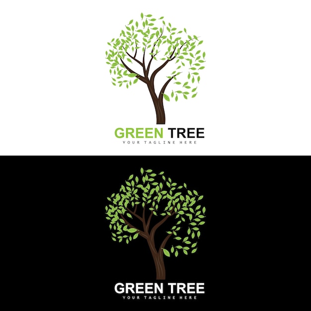 Tree Logo Green Trees And Wood Design Forest Illustration Trees Kids Games