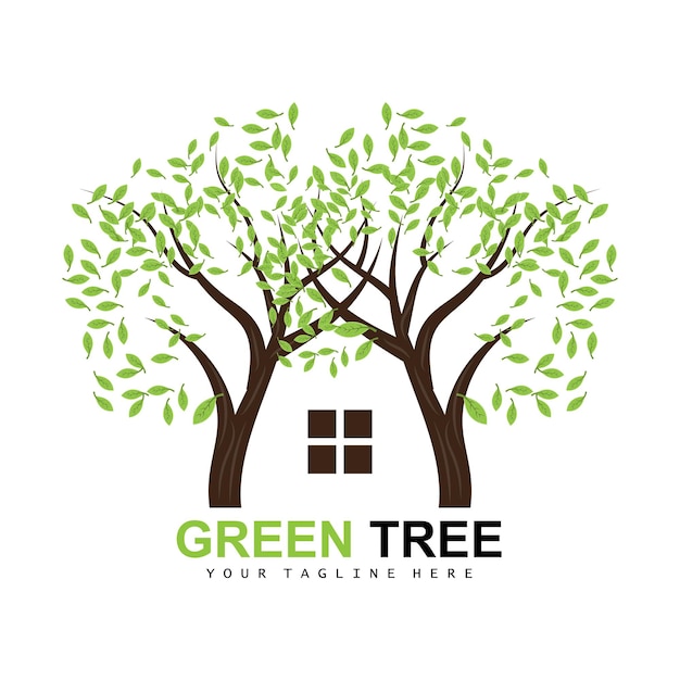 Tree Logo Green Trees And Wood Design Forest Illustration Trees Kids Games