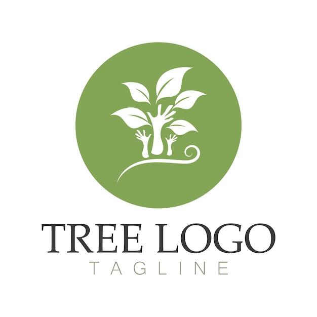 Tree logo icon vector illustration design.Vector silhouette of a tree templates of tree logo and roots  tree of life design illustration