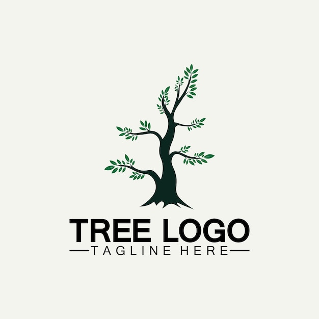 Tree logo icon vector illustration design.Vector silhouette of a tree templates of tree logo and roots  tree of life design illustration