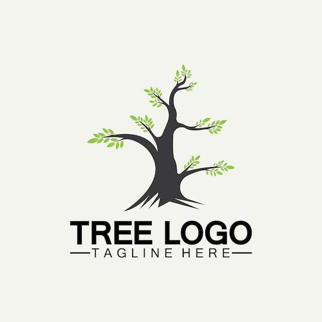 Tree logo icon vector illustration design.Vector silhouette of a tree templates of tree logo and roots  tree of life design illustration