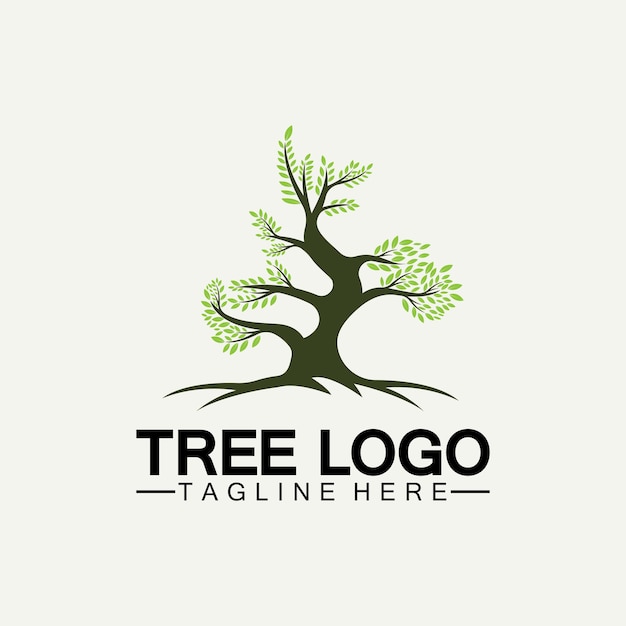 Tree logo icon vector illustration design.Vector silhouette of a tree templates of tree logo and roots  tree of life design illustration