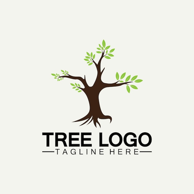 Tree logo icon vector illustration design.Vector silhouette of a tree templates of tree logo and roots  tree of life design illustration