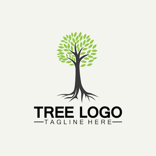 Tree logo icon vector illustration design.Vector silhouette of a tree templates of tree logo and roots  tree of life design illustration