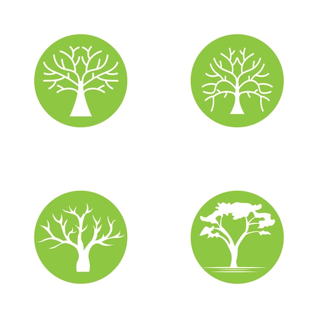 Tree logo icon vector illustration designVector silhouette of a tree templates of tree logo and roots tree of life design illustration