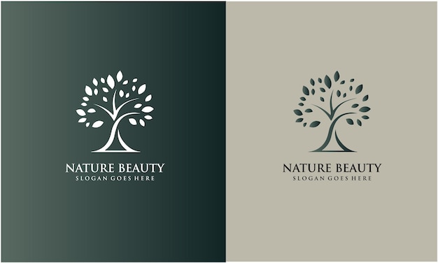 Tree logo Nature beauty tree logo design template Vector illustration