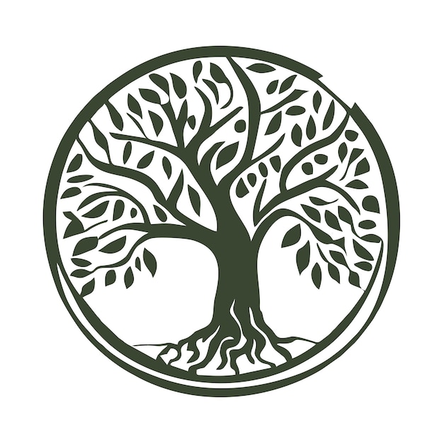 Tree monogram logo vector 5