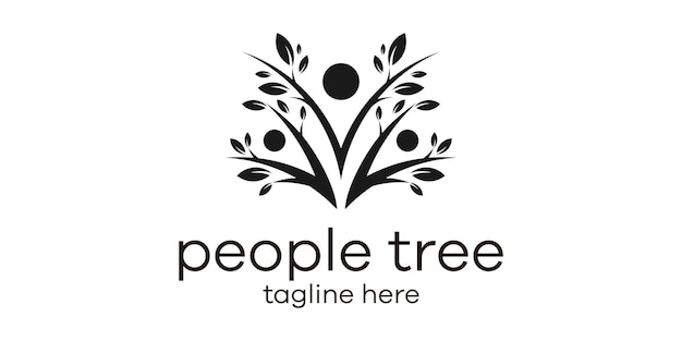 Tree and people logo icon vector illustration