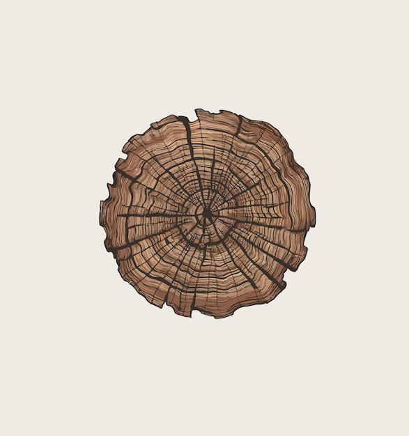 Tree ring wood circle Hand drawn tree ring pattern line ripple circle wood texture