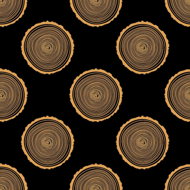 Tree Rings Seamless Vector Pattern