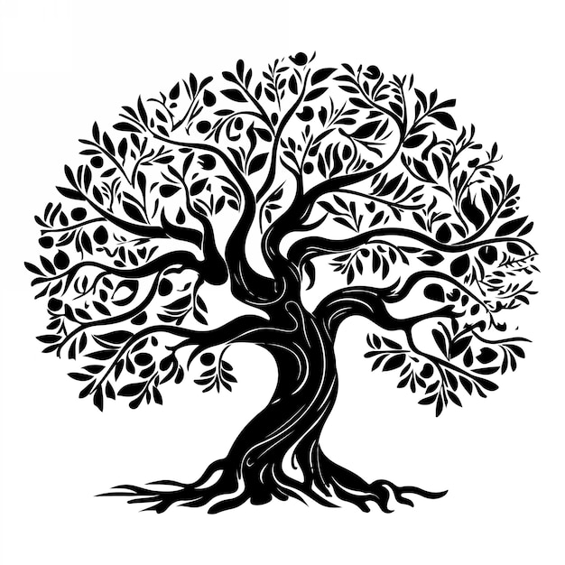 Tree silhouette Handdrawn isolated Vector illustrations