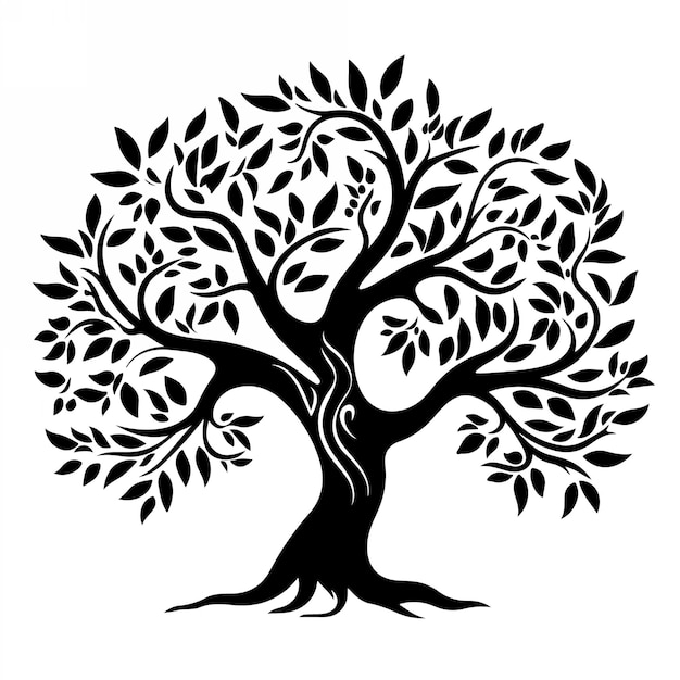 Tree silhouette Handdrawn isolated Vector illustrations