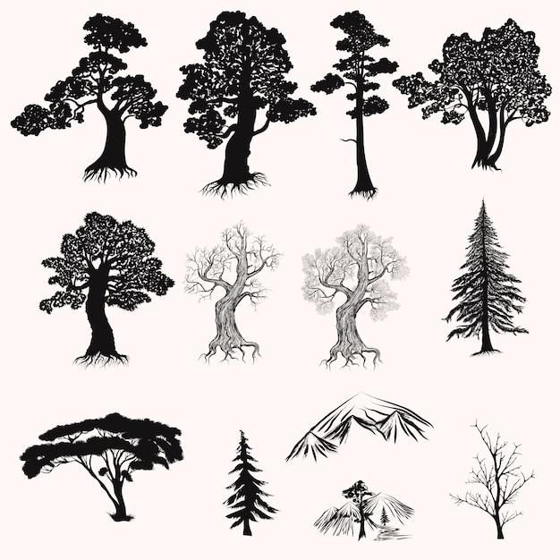 Tree silhouettes collection