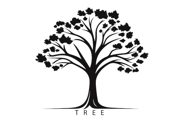 tree silhouettes Vector illustration tree silhouette isolated on white background